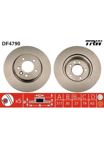 FREN DISKI ON DISCOVERY 3 L319 2004-2009 DISCOVERY 4 L319 2009-2018 SDB000604 SDB000603