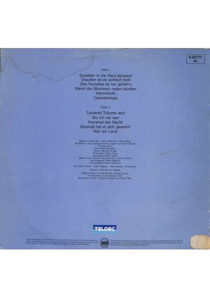 Peter Maffay – Carambolage 1984 Lp (109) PLK17439 fiyatları