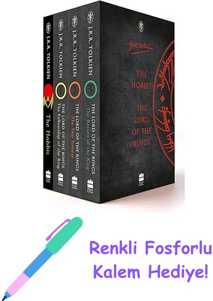 The Hobbit And The Lord Of The Rings Boxed Set (4 Kitap) + Fosforlu Kalem Hediye