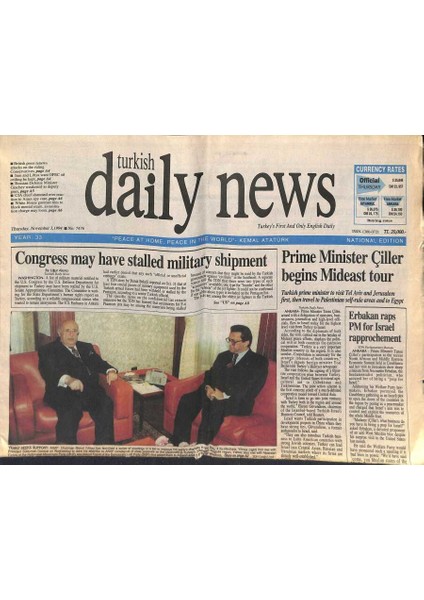 Turkish Daily News 3 November 1994 - Congress May Have Stalled Military Shipment GZ122614