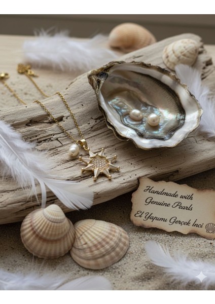 Gerçek Incili Çelik Kolye El Yapımı fırsatları