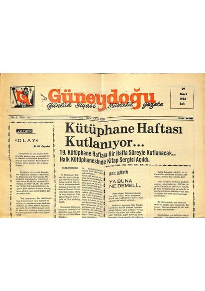 Güneydoğu 29 Mart 1983 - Ilkokul Maçlarından Notlar GZ122418