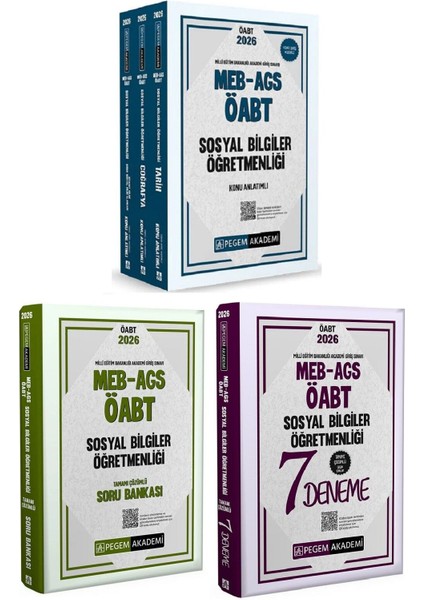 Pegem 2026 Öabt Meb-Ags Sosyal Bilgiler Öğretmenliği Konu Anlatımlı + Soru Bankası + 7 Deneme 3 Lü Set Pegem Akademi Yayınları