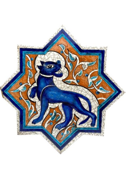 Selçuklu Motifli 1950LER Eski Usta Yapımı Kütahya Çini AOB1748