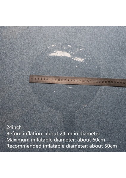 Rose Gold Renk Simli Yuvarlak Şeffaf Balon 24 Inç