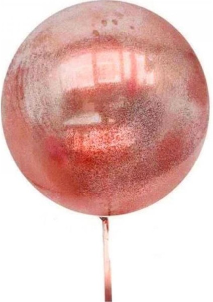 Rose Gold Renk Simli Yuvarlak Şeffaf Balon 24 Inç fiyatları