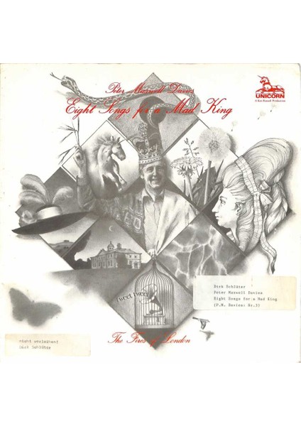 Peter Maxwell Davies, The Fires Of London – Eight Songs For A Mad King (1971 - Hollanda) Lp