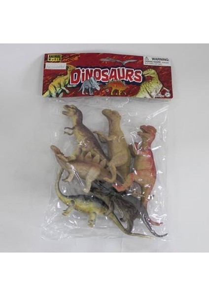 SH-9001-VARDEM Poşetli 6pcs 8 Inch Çiftlik Hayvan ve Dinozor Set