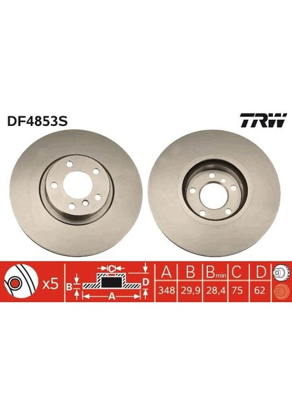 FREN DISKI ON BMW E70 E71 F15 F16 34116886477