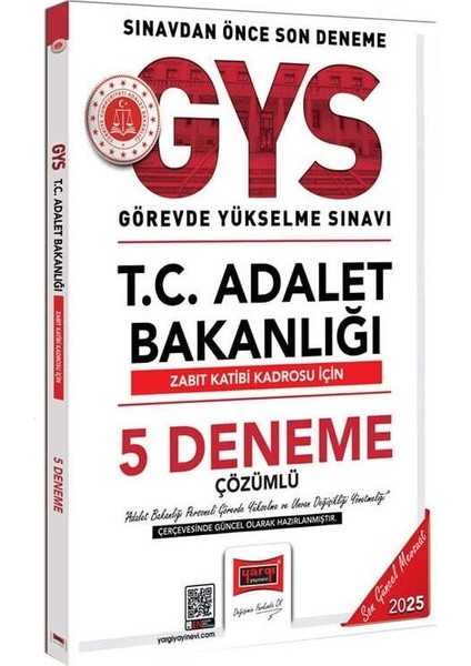 Yargı 2025 Gys Adalet Bakanlığı Zabıt Katibi 5 Deneme Çözümlü Görevde Yükselme Yargı Yayınları