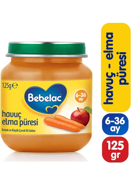 Bebelac Havuç Elma Püreli Kavanoz Maması 125 gr