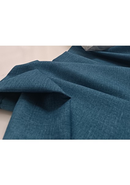 Mavi Hasır Keten Fon Perde - Pilesiz Dikim - MV5233 fırsatları