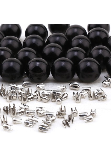 6 mm Deliksiz Çakma Inci Siyah 100 Adet Çivisi ile Birlikte