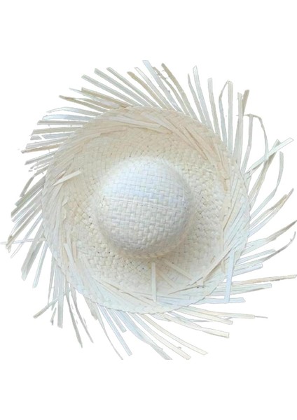 Tropikal Parti Beyaz Hasır Hawaii Şapkası 13X36 cm fiyatları