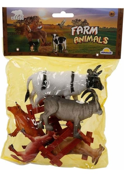 0708 Çiftlik Hayvanları Poşetli Hayvan Oyun Seti Orta Boy- Nessiworldman modelleri