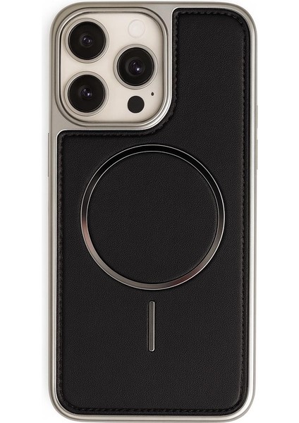 Neomag Case Iphone 16 Pro Max Siyah Manyetik Özellikli Deri Kılıf