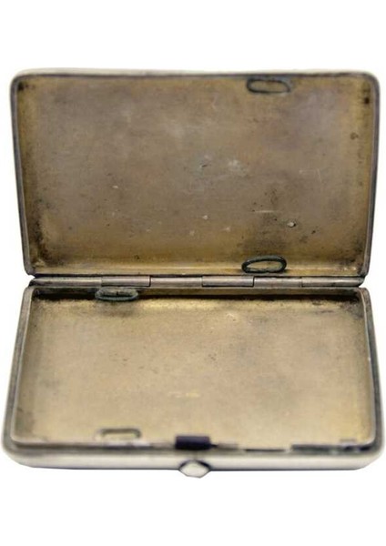 Motifi Altın Işlemeli Damgalı Savatlı Gümüş Tütün Tabakası AOB1059 modelleri