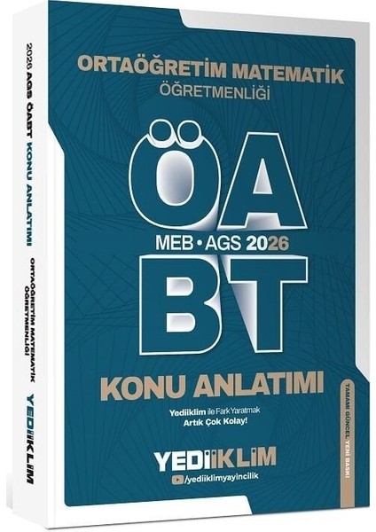Yediiklim 2026 Öabt Meb-Ags Lise Ortaöğretim Matematik Öğretmenliği Konu Anlatımı Yediiklim Yayınları
