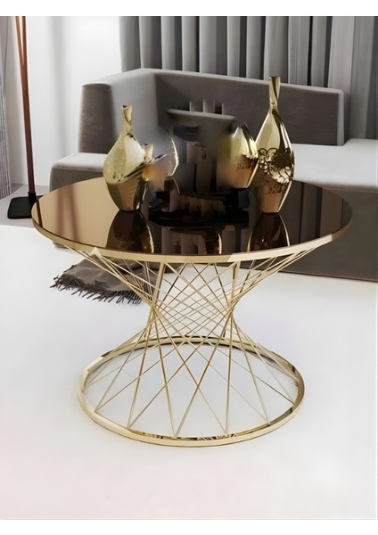 Kayzer Zigon Orta Sehpa Gümüş Ayak Siyah Cam