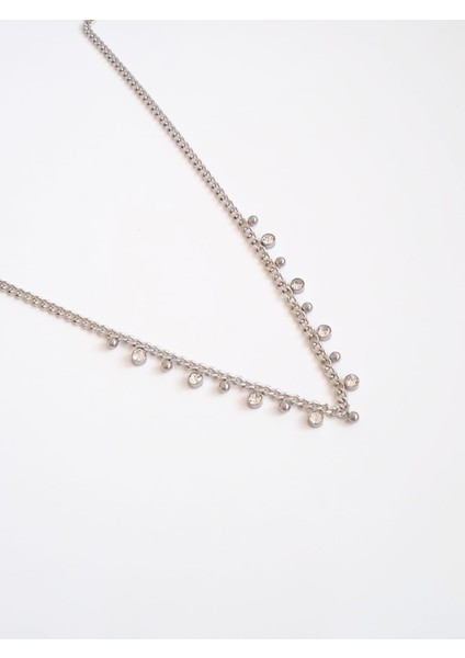 Çelik Taşlı Topçuk Kolye