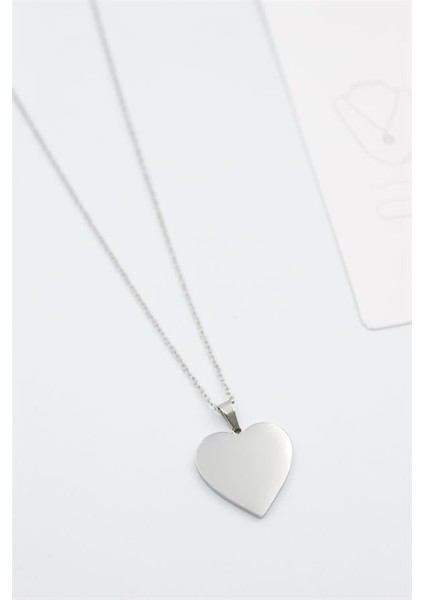 Küçük Kalp Plaka Kolye - Gümüş fiyatları