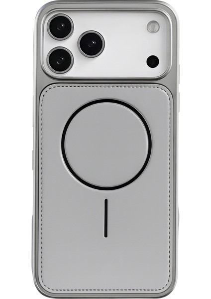 Neomag Case Iphone 17 Pro Max Gri Manyetik Özellikli Deri Kılıf