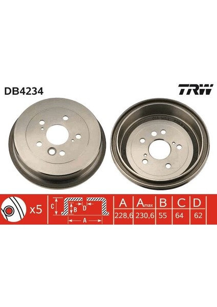 FREN KAMPANASI ARKA RAV 4 1 2.0 165/CABRIO 2.0 165 1994-2000 RAV 4 2 1.8 VVTI/2.0 D-4D 4WD/2.0 VVTI 4WD 4243142010