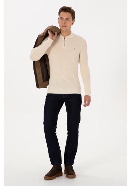 Erkek Krem Kazak /triko 50313685-VR071 fırsatları