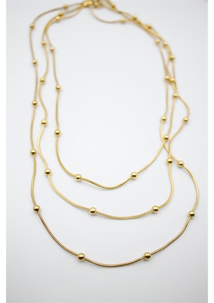 Çoklu Zincir Toplu Çelik Kolye - Altın fiyatları