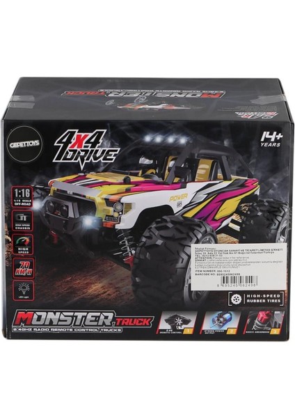 866-1612 1:16 Kumandalı 70 Km/h Monster Truck 4x4 fiyatları