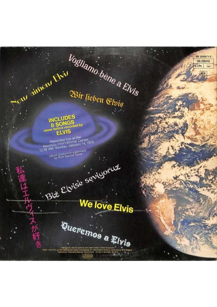 Elvis Presley (1973 - Germany) – Aloha From Hawaii Via Satellite Çift Lp (108.5) PLK19182 fiyatları