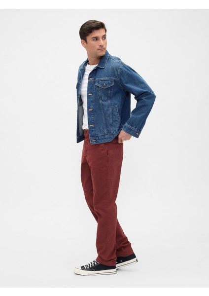 Erkek Bordo Slim Fit Gap Flex Khaki Pantolon fırsatları
