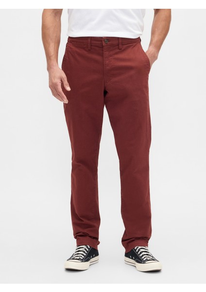 Erkek Bordo Slim Fit Gap Flex Khaki Pantolon indirimleri