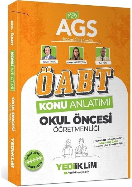 Yediiklim 2026 Öabt Meb-Ags Okul Öncesi Öğretmenliği Konu Anlatımı - Bülent Tanık, Can Köni Yediiklim Yayınları
