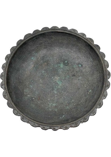 Osmanlı Yazılı Bakır Sahan ( Kapaksız ) AOB3930