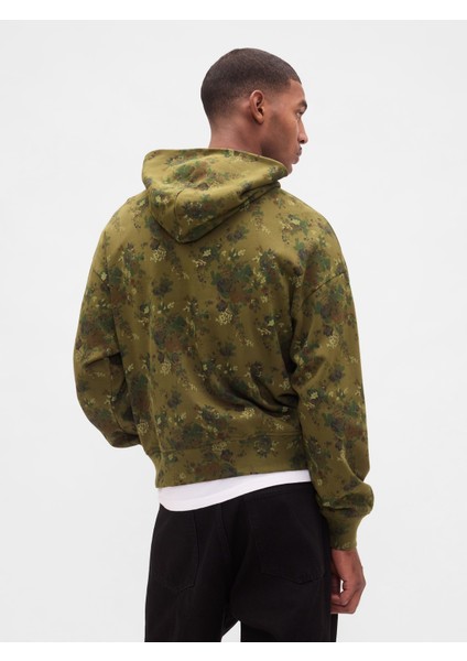 Erkek Yeşil Heavyweight Oversized Kapüşonlu Sweatshirt fırsatları