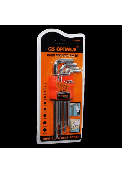 9 Parça Krom Uzun - Düz Alyan 180MM (5148)