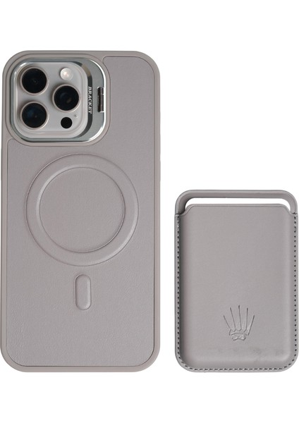 Primecase Iphone 15 Pro Gri Manyetik Özellikli Standlı Deri Kılıf+Kartlık fiyatları