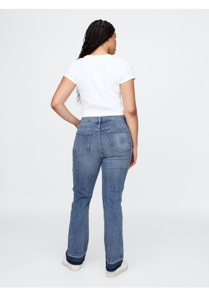 Kadın Açık Mavi Mid Rise Universal Baby Boot Jean Pantolon modelleri