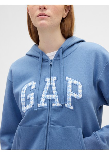 Kadın Açık Mavi Gap Logo Fleece Fermuarlı Sweatshirt modelleri