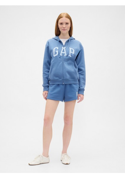 Kadın Açık Mavi Gap Logo Fleece Fermuarlı Sweatshirt fırsatları