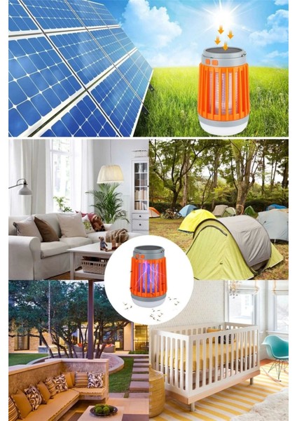 Askılı Solar Enerji Ile Şarj Olabilen Sinek Öldürücü Kamp Feneri Işıldak ( Lisinya )