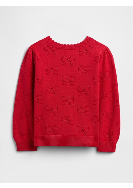 Kız Bebek Kırmızı Pointelle Hırka modelleri