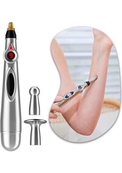 2 Farklı Başlıklı Elektronik Akupunktur Meridyen Enerji Masaj Kalemi ( Lisinya )