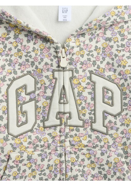 Kız Bebek Bej Gap Logo Fermuarlı Sweatshirt fiyatları
