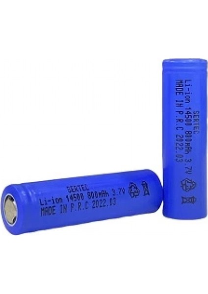 3.7V Li-Ion 14500 Aa - 800 Mah 1c Şarjlı Pil