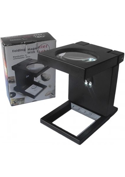 Katlanır Plastık,led Işıklı Test Cıhazı Büyüteç 2.5X90MM - Lisinya