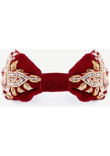 Boncuk Detaylı Kadife Taç