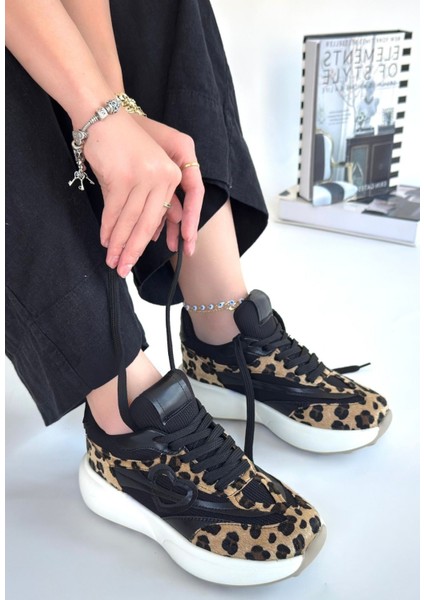 Mark Leopar Süet Bağcıklı Spor Ayakkabı - Lisinya modelleri