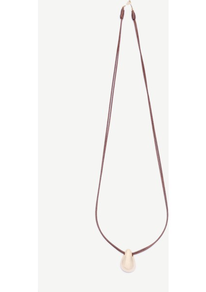 Metal Uç Detaylı Uzun Kolye